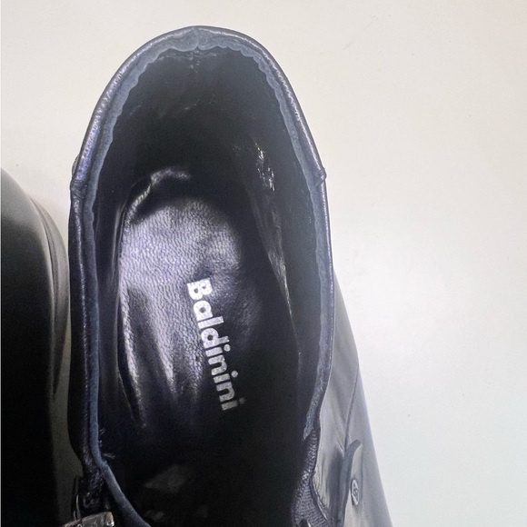 Baldinini Black Leather Slip-On Boots made in Italy main image 5